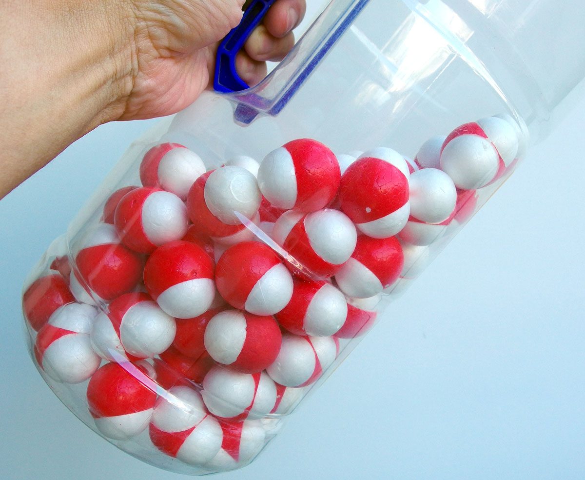A ball-and-stick molecular model