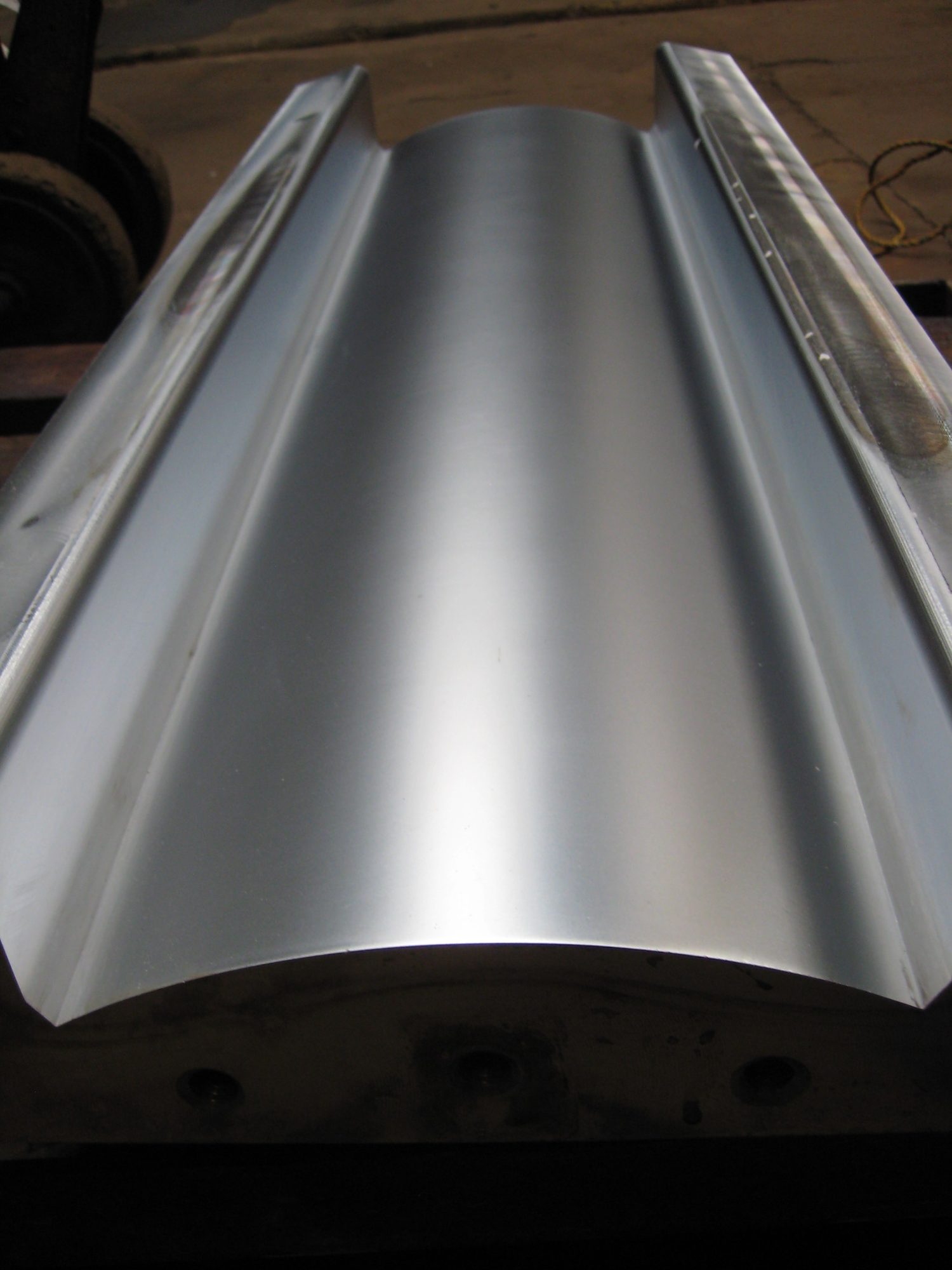 A shiny chrome-plated metal surface