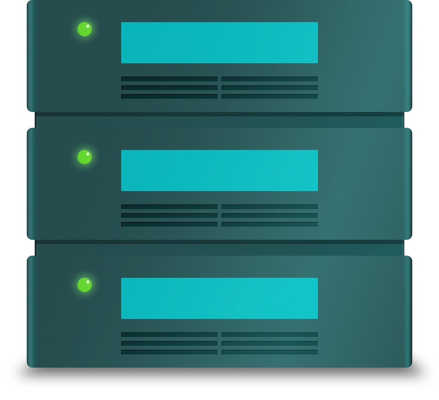 A stack of hard disk drives