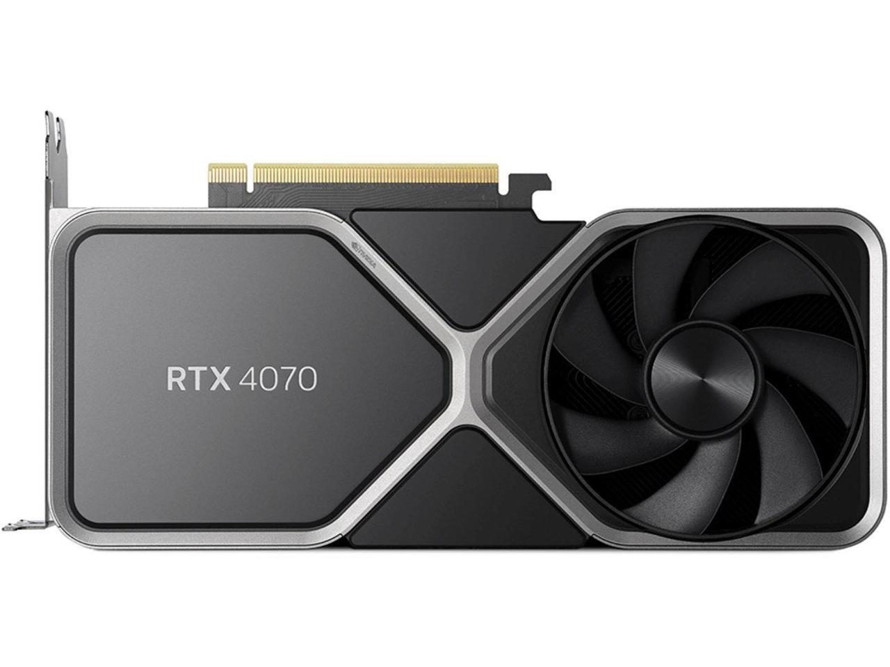 A graphics card on a white background, showing the large cooling fan over the GPU and the gold edge connector that plugs into the motherboard