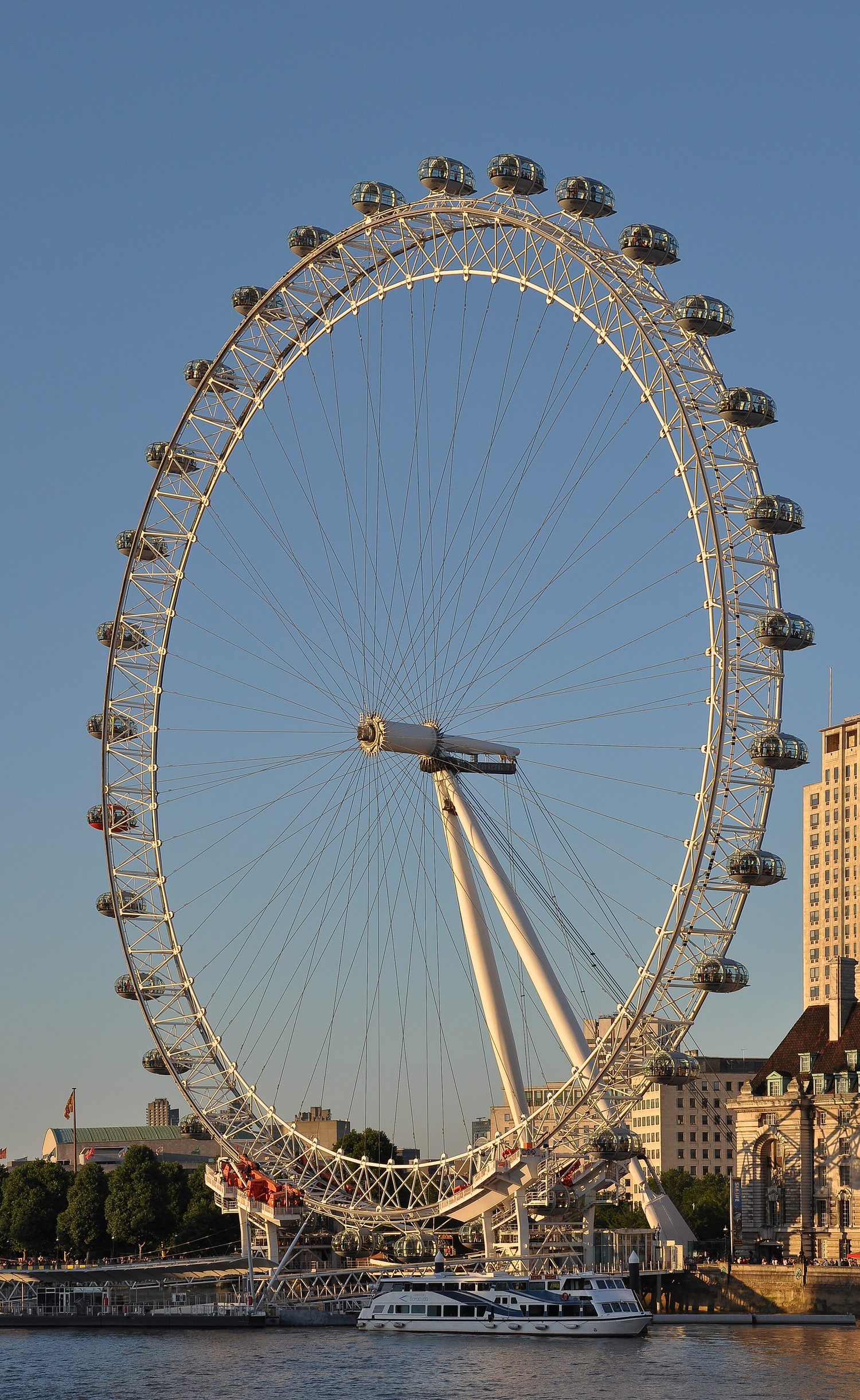 The London Eye Ferris wheel at sunset