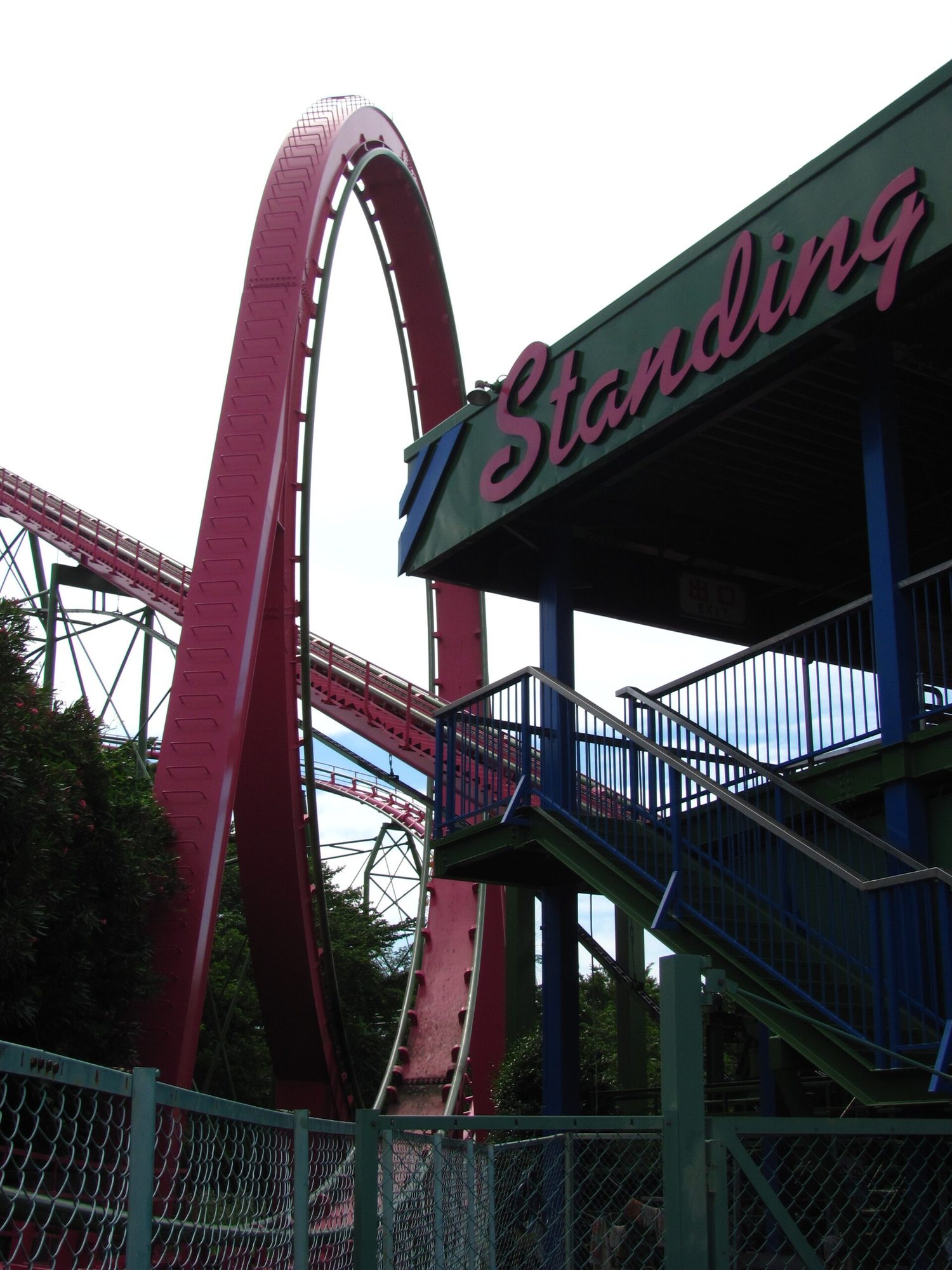 A roller coaster with a vertical loop