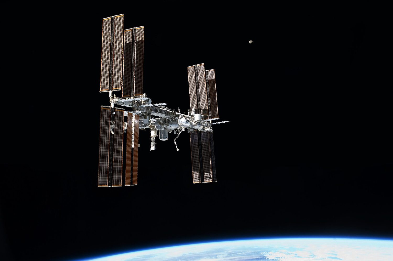 The International Space Station in orbit above Earth