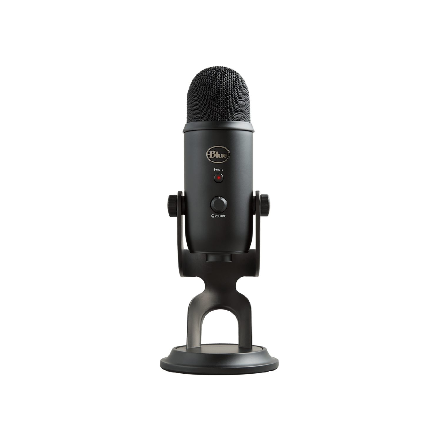 A handheld microphone with a rounded metal mesh head