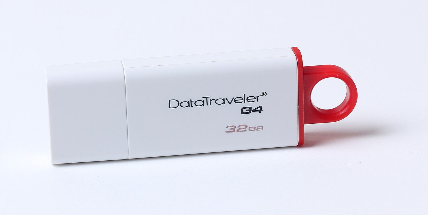 A USB flash drive stores data in flash memory and has no moving parts