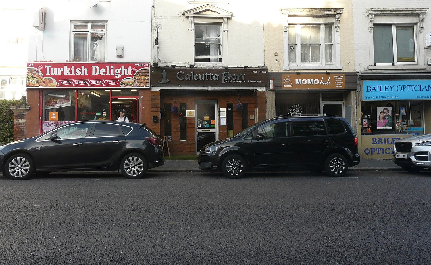 Shops along a high street